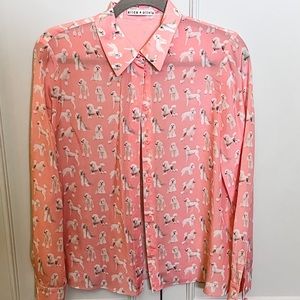 Alice + Olivia Willa Poodle Placket Top